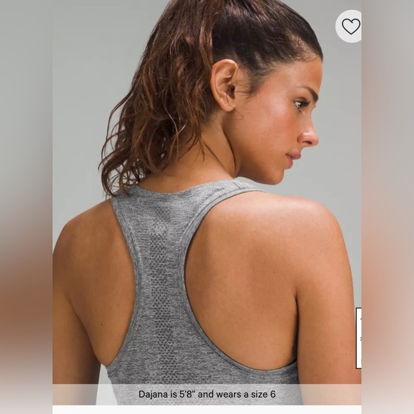 Lululemon Swiftly Tech Racerback Tank Top in Gray Hip Length,size 8 - Picture 4 of 6